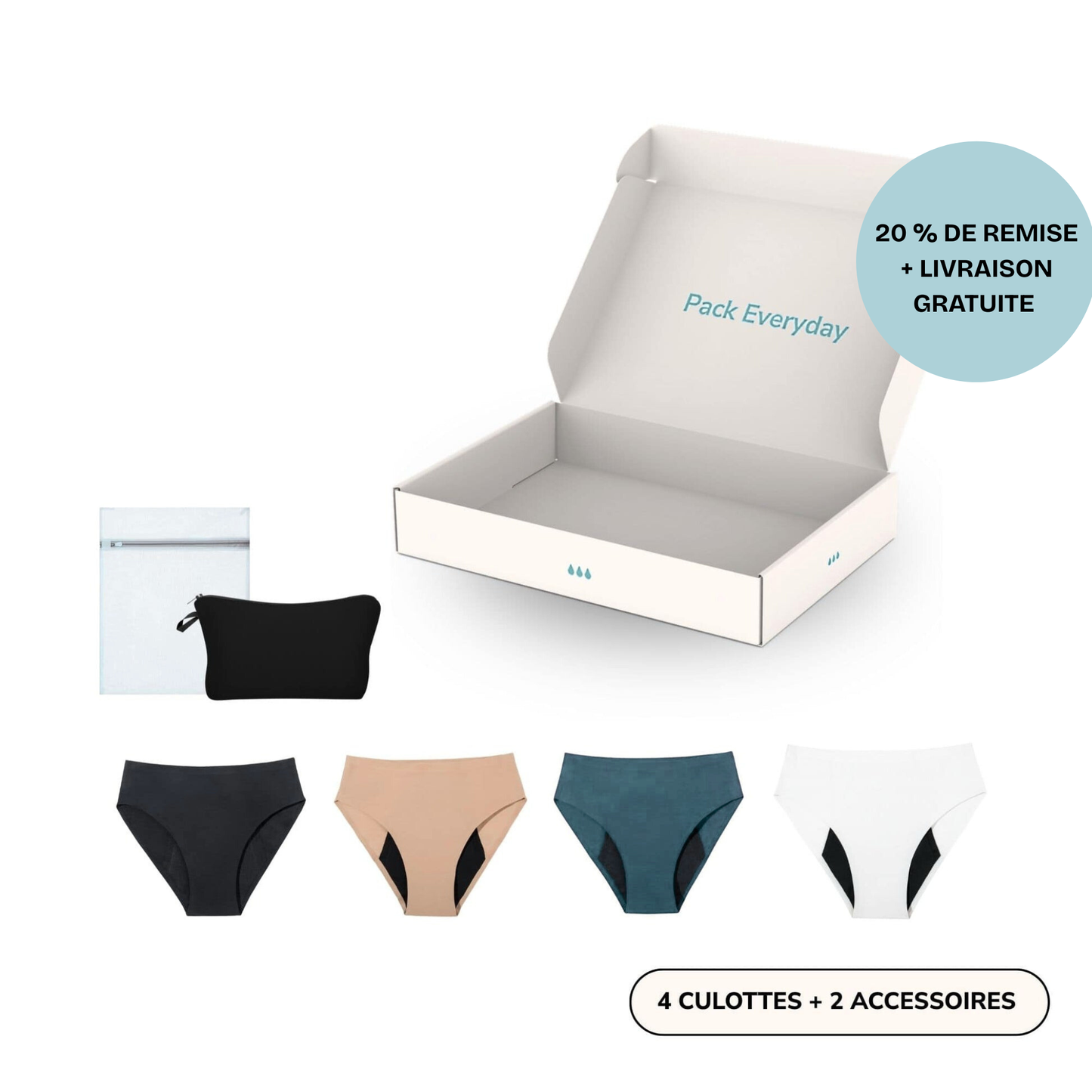 Pack de 4 culottes everyday