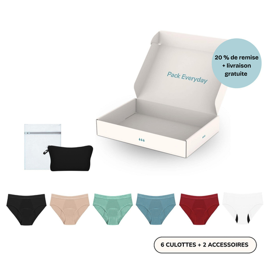 pack de 8 culottes anti fuite