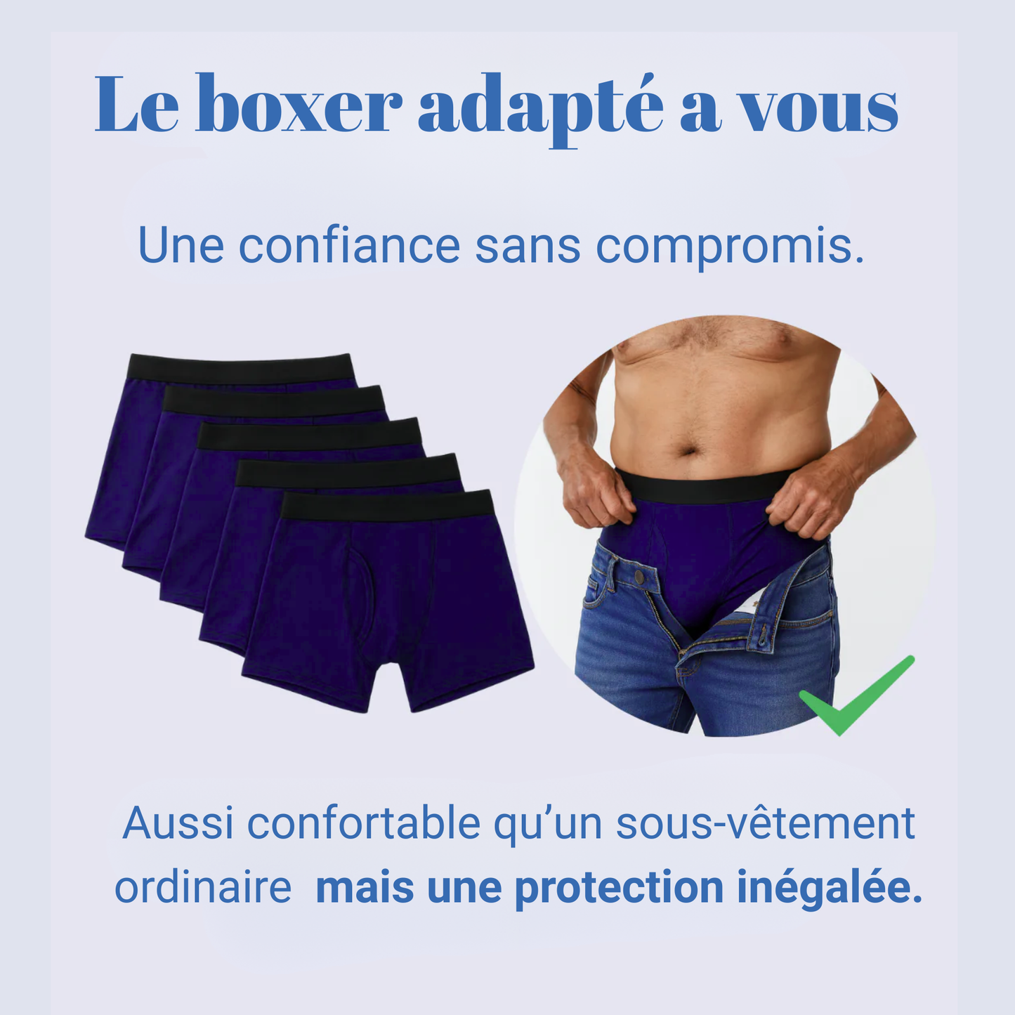 Boxer anti-fuites Ben's Signature (bleu)